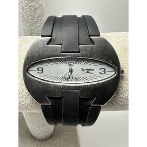 Sprinto Single Orbiter 2153 Mens Watch New Battery 54MM 8" Silicone Band Rare U9